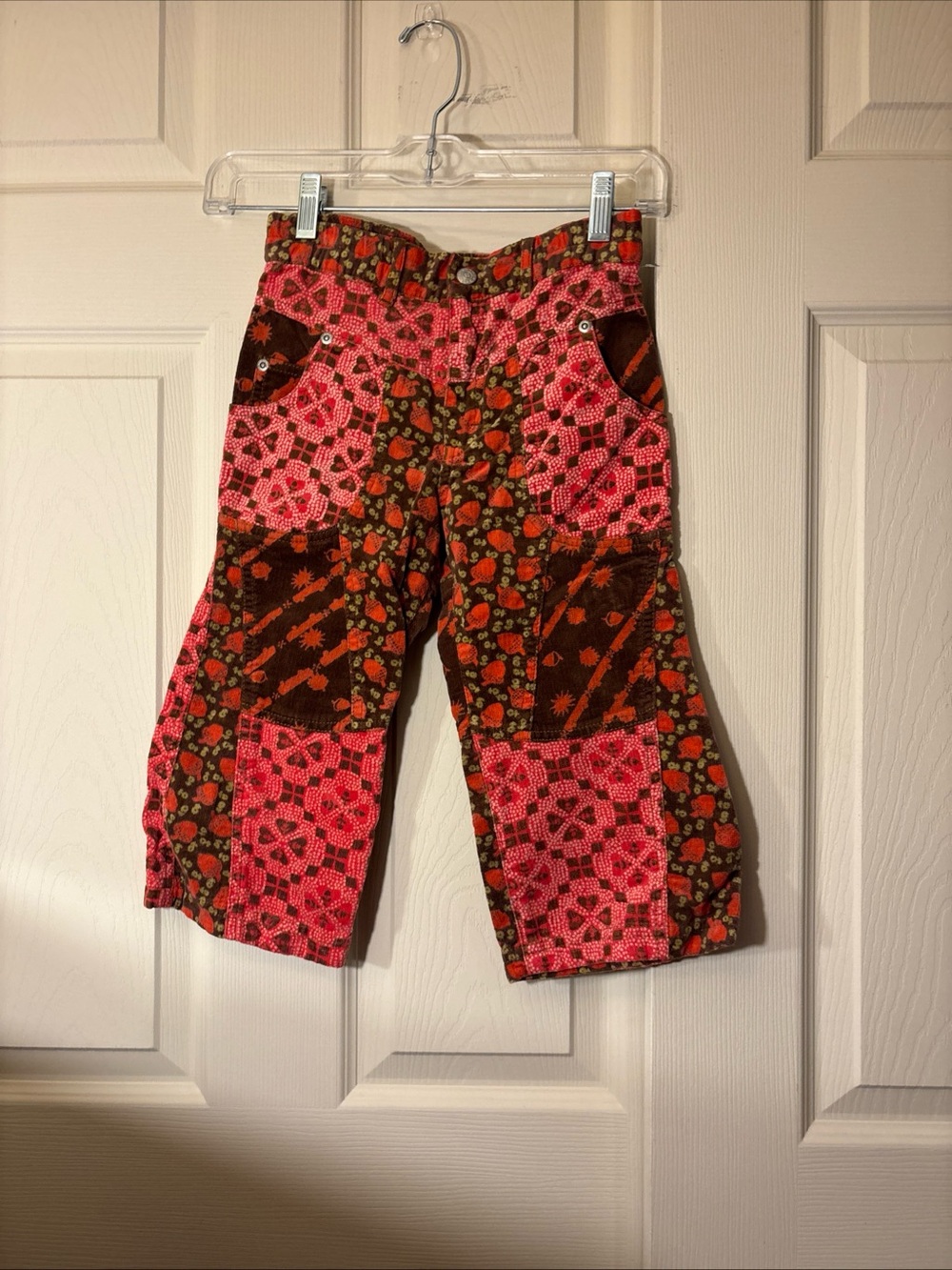 Oilily Pink and Brown Patchwork Floral Pants for Kids 4T